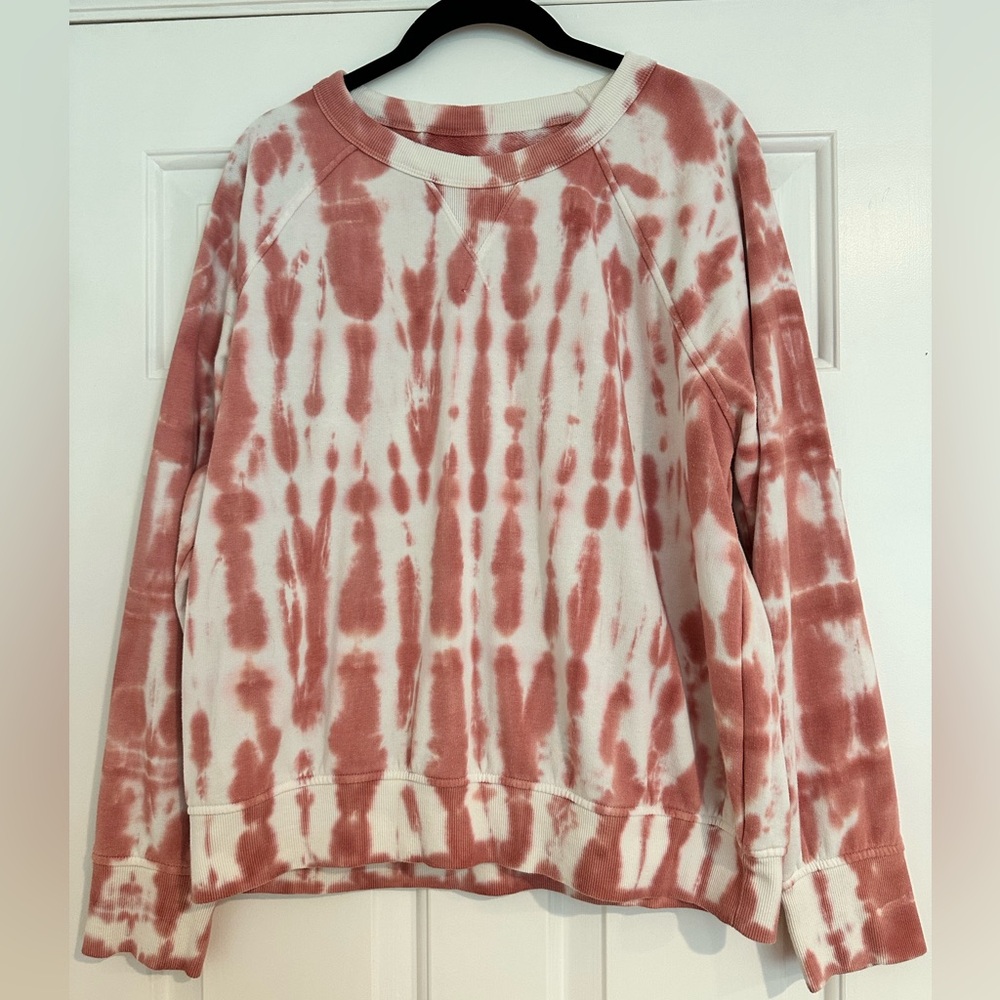 Lou & Grey, pink tie dye, pull on sweater. Size M.